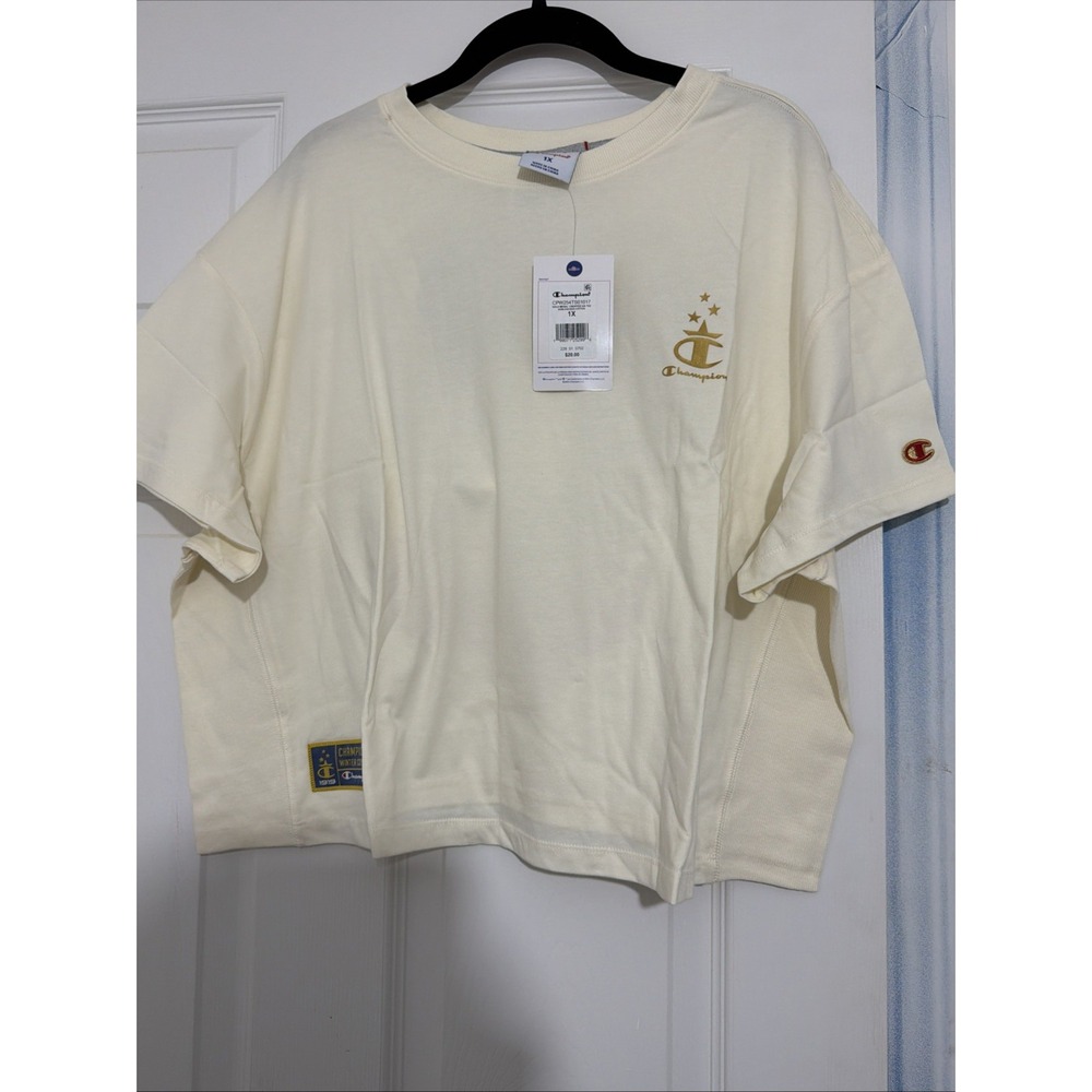 NWT Champion Women’s Gold Medal Graphic T-Shirt Cotton Crop Top Size 1XL